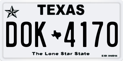 TX license plate DOK4170