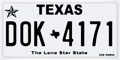 TX license plate DOK4171