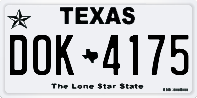 TX license plate DOK4175