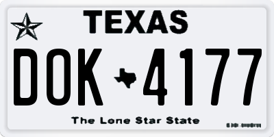 TX license plate DOK4177