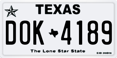 TX license plate DOK4189