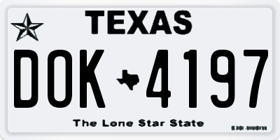 TX license plate DOK4197