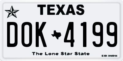 TX license plate DOK4199