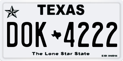 TX license plate DOK4222