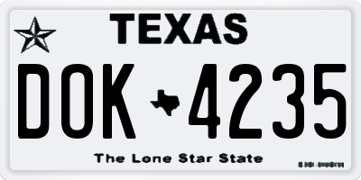 TX license plate DOK4235