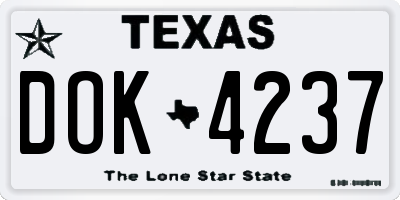 TX license plate DOK4237