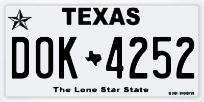 TX license plate DOK4252