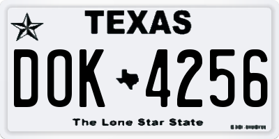 TX license plate DOK4256