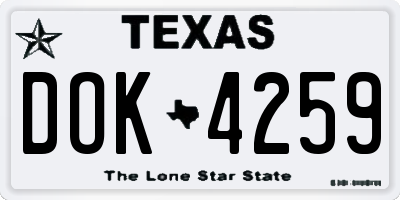TX license plate DOK4259