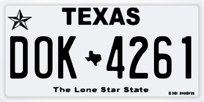 TX license plate DOK4261