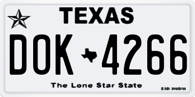 TX license plate DOK4266