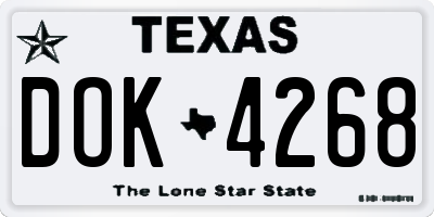 TX license plate DOK4268