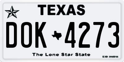 TX license plate DOK4273