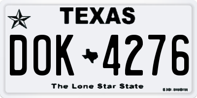 TX license plate DOK4276