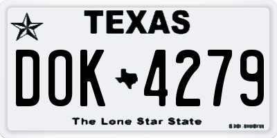 TX license plate DOK4279
