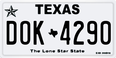 TX license plate DOK4290