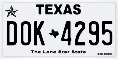 TX license plate DOK4295
