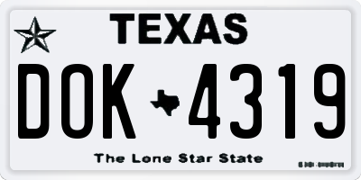 TX license plate DOK4319