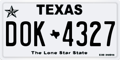 TX license plate DOK4327