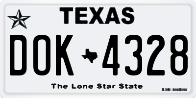 TX license plate DOK4328