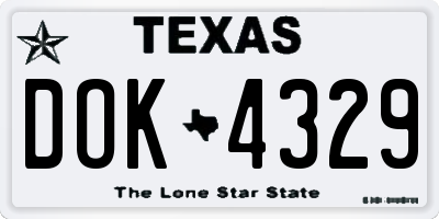 TX license plate DOK4329