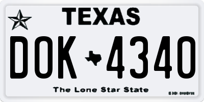 TX license plate DOK4340