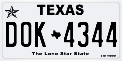 TX license plate DOK4344