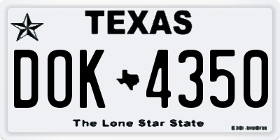 TX license plate DOK4350