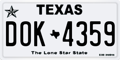 TX license plate DOK4359