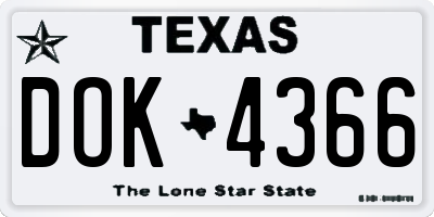 TX license plate DOK4366