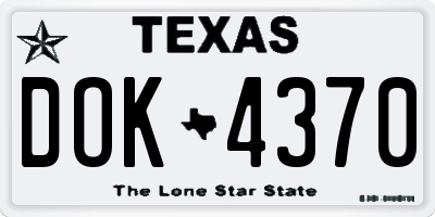 TX license plate DOK4370