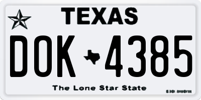 TX license plate DOK4385