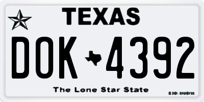 TX license plate DOK4392