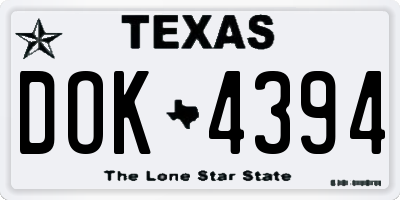 TX license plate DOK4394