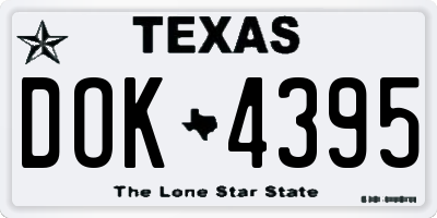 TX license plate DOK4395