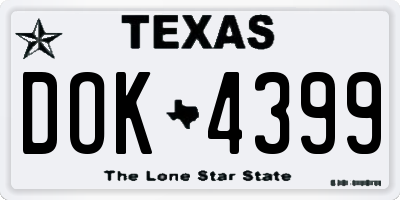 TX license plate DOK4399