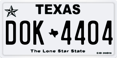 TX license plate DOK4404