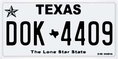 TX license plate DOK4409