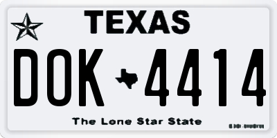 TX license plate DOK4414