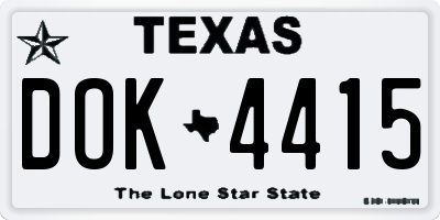 TX license plate DOK4415