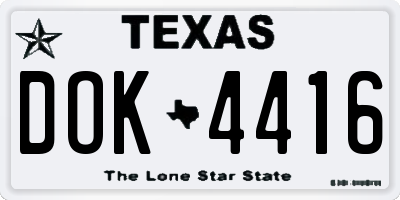 TX license plate DOK4416