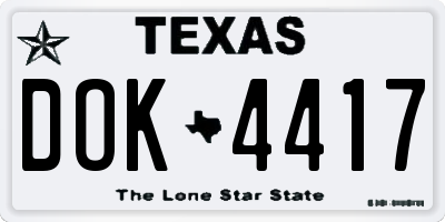 TX license plate DOK4417