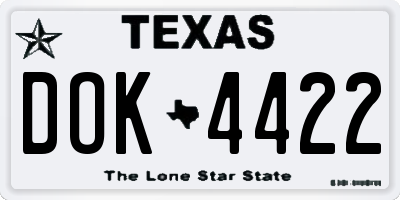 TX license plate DOK4422