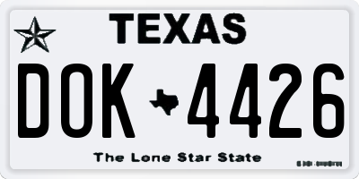 TX license plate DOK4426
