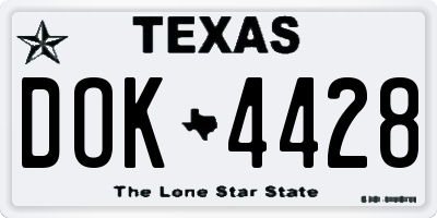 TX license plate DOK4428