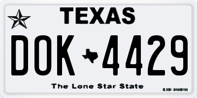TX license plate DOK4429