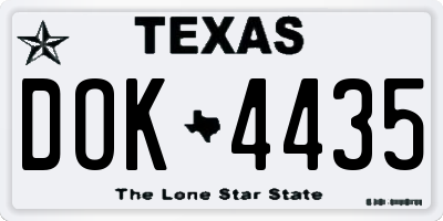 TX license plate DOK4435