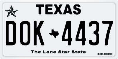 TX license plate DOK4437