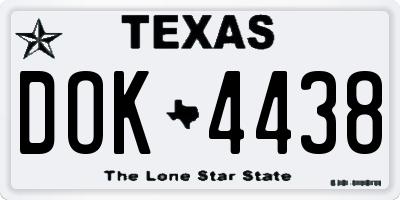 TX license plate DOK4438
