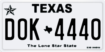 TX license plate DOK4440